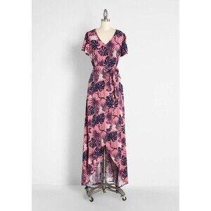 New ModCloth x Collectif Tropi-Cool Maxi Dress Pink Tropical Size UK 6 US 2